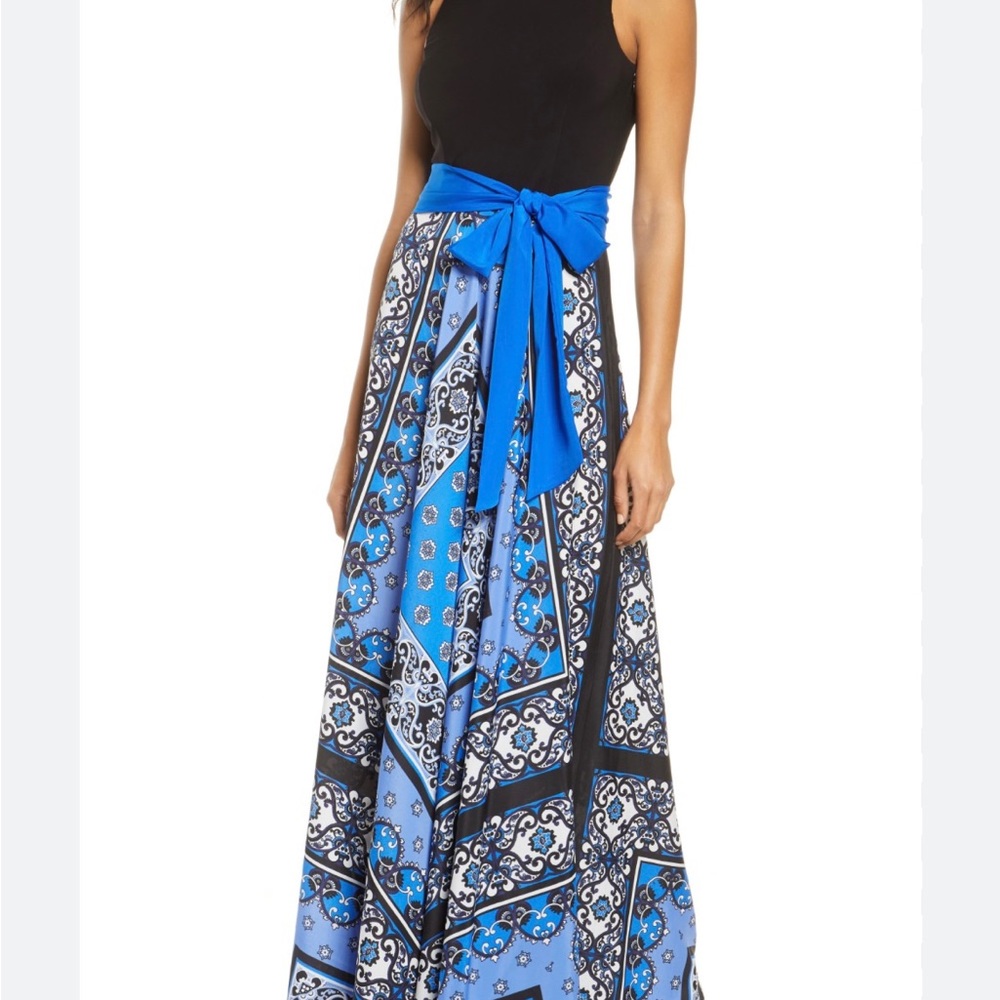 Eliza J Scarf Print Maxi Dress